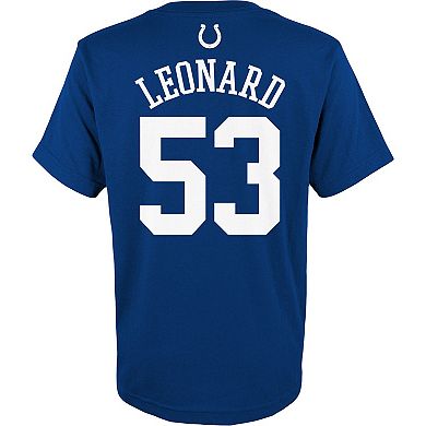 Youth Darius Leonard Royal Indianapolis Colts Mainliner Name & Number T-Shirt