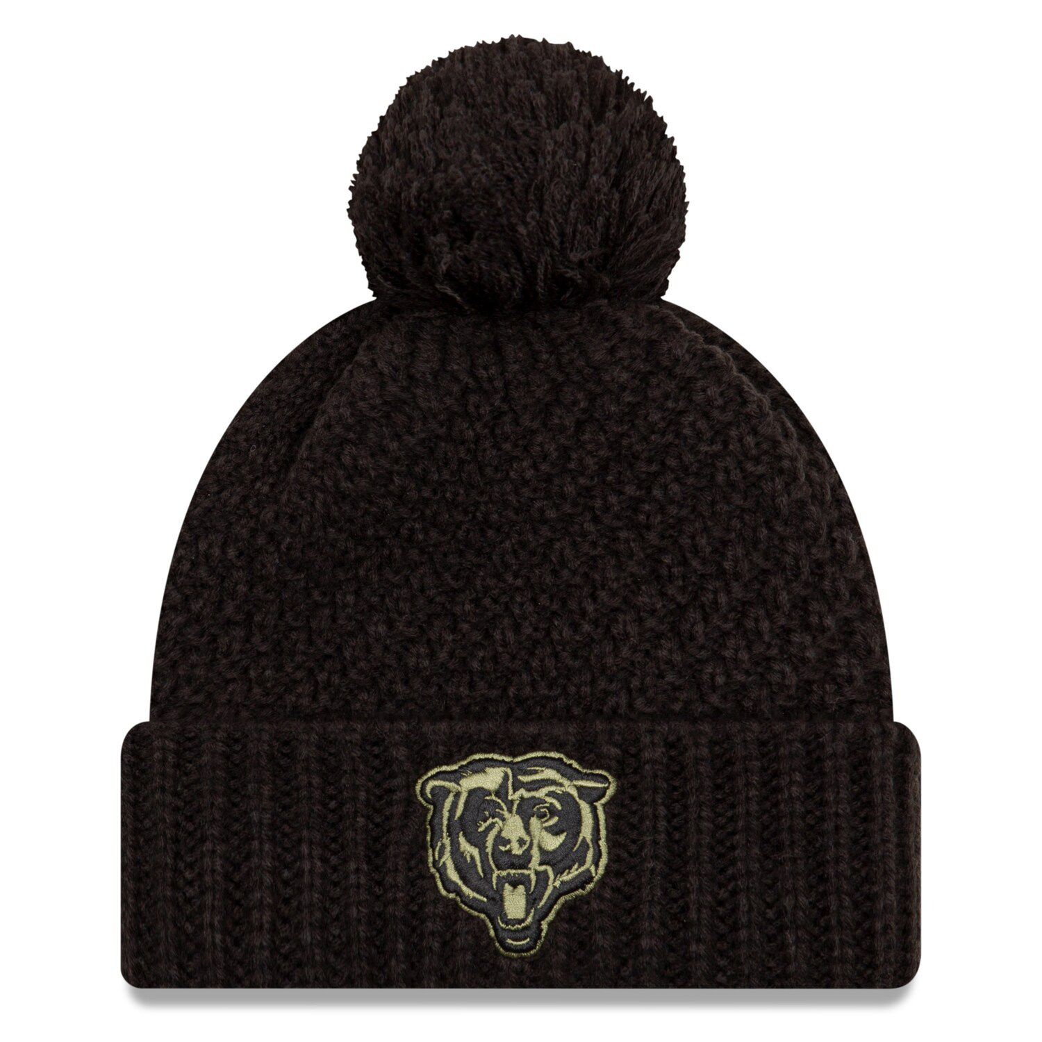 new era men's salute to service chicago bears olive cuffed knit