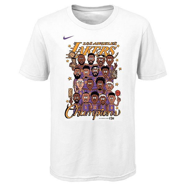 Toddler Nike White Los Angeles Lakers 2020 NBA Finals Champions Roster  T-Shirt