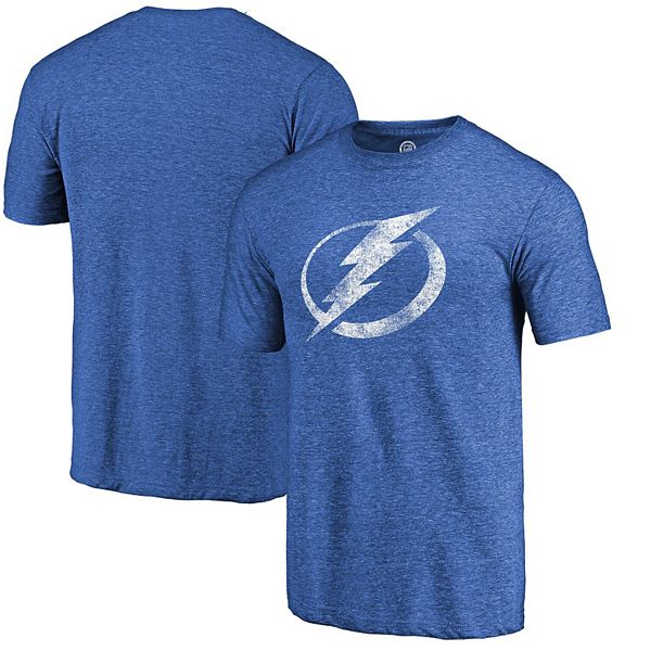 Men's Fanatics Branded Heathered Blue Tampa Bay Lightning Primary Team Logo  Tri-Blend T-Shirt