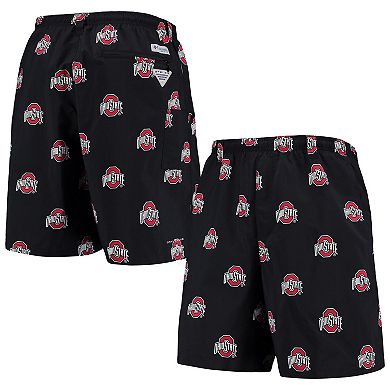 "Men's Columbia Black Ohio State Buckeyes PFG Backcast II 8"" Omni-Shade Hybrid Shorts"