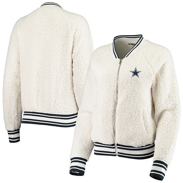 Women's New Era White Dallas Cowboys Plus Size Sherpa Knit Raglan