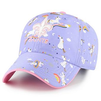 Girls Preschool '47 Purple New Orleans Saints Unicorn Clean Up Adjustable Hat