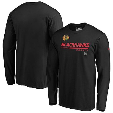 Men's Fanatics Branded Black Chicago Blackhawks Authentic Pro Core Collection Prime Long Sleeve T-Shirt