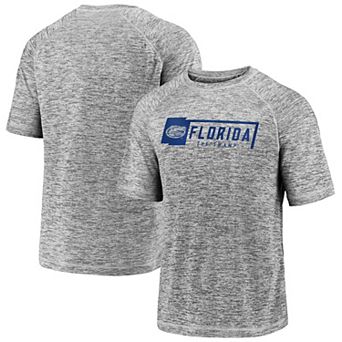 Men's Fanatics Branded Gray Florida Gators Disrupt Jocktag Striated Raglan T-Shirt