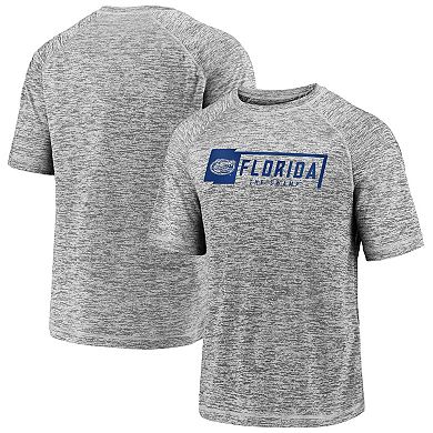 Men's Fanatics Gray Florida Gators Disrupt Jocktag Striated Raglan T-Shirt