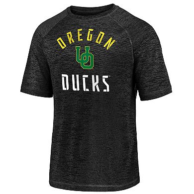 Men's Fanatics Black Oregon Ducks Nexus Arch Striated Raglan T-Shirt