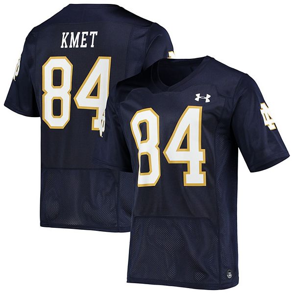 Men's Under Armour Cole Kmet Navy Notre Dame Fighting Irish Replica Alumni  Jersey