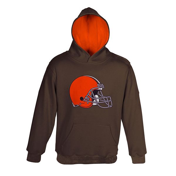 Toddler Brown Cleveland Browns Team Logo Pullover Hoodie Size:3T