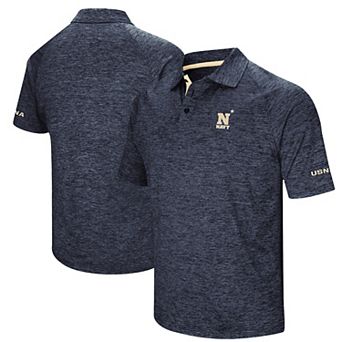 Men's Colosseum Heathered Navy Navy Midshipmen Down Swing Polo