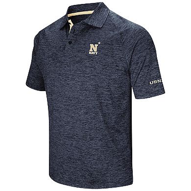 Men's Colosseum Heathered Navy Navy Midshipmen Down Swing Polo