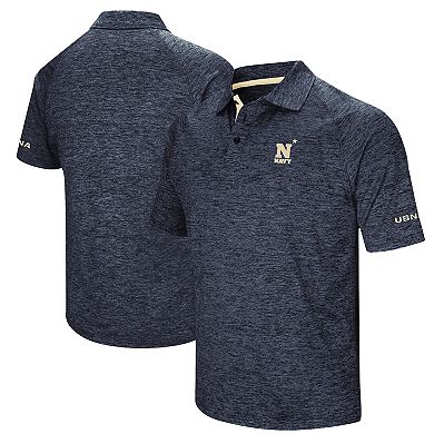Men's Colosseum Heathered Navy Navy Midshipmen Down Swing Polo
