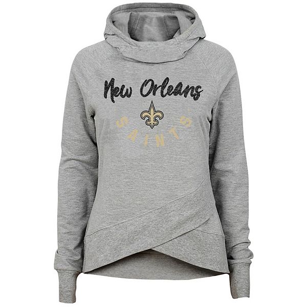 New Orleans Saints Youth Fan Flare Pullover Hoodie & Pants Set -  Black/Heathered Gray