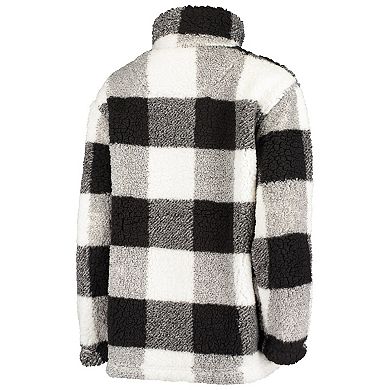 Women's G-III 4Her by Carl Banks Black Baltimore Ravens Sherpa Plaid Quarter-Zip Jacket