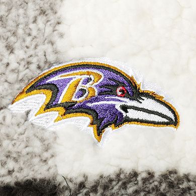 Women's G-III 4Her by Carl Banks Black Baltimore Ravens Sherpa Plaid Quarter-Zip Jacket