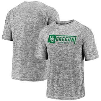 Men's Fanatics Branded Gray Oregon Ducks Disrupt Jocktag Striated T-Shirt