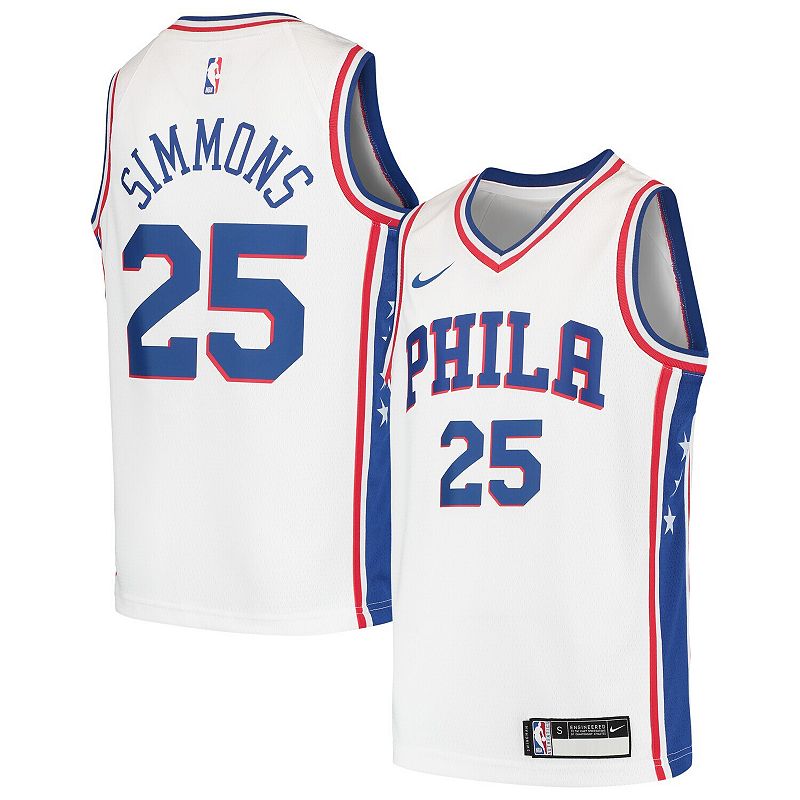 UPC 191721205826 product image for Youth Nike Ben Simmons White Philadelphia 76ers Swingman Jersey, Boy's, Size: YT | upcitemdb.com