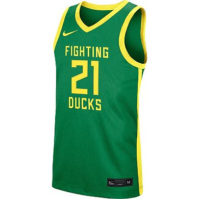Men's Nike #1 Green Oregon Ducks Replica Basketball Jersey