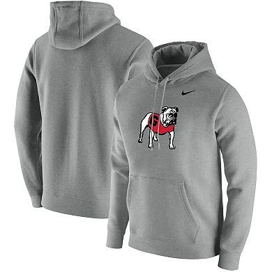 Men's Nike Heathered Gray Georgia Bulldogs Vintage School Logo Pullover Hoodie