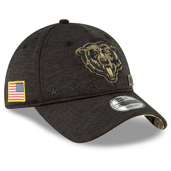 Men's New Era Heather Black Chicago Bears 2020 Salute to Service 9TWENTY  Adjustable Hat