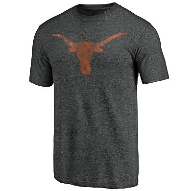 Men's Fanatics Branded Heathered Charcoal Texas Longhorns Classic Primary Tri-Blend T-Shirt