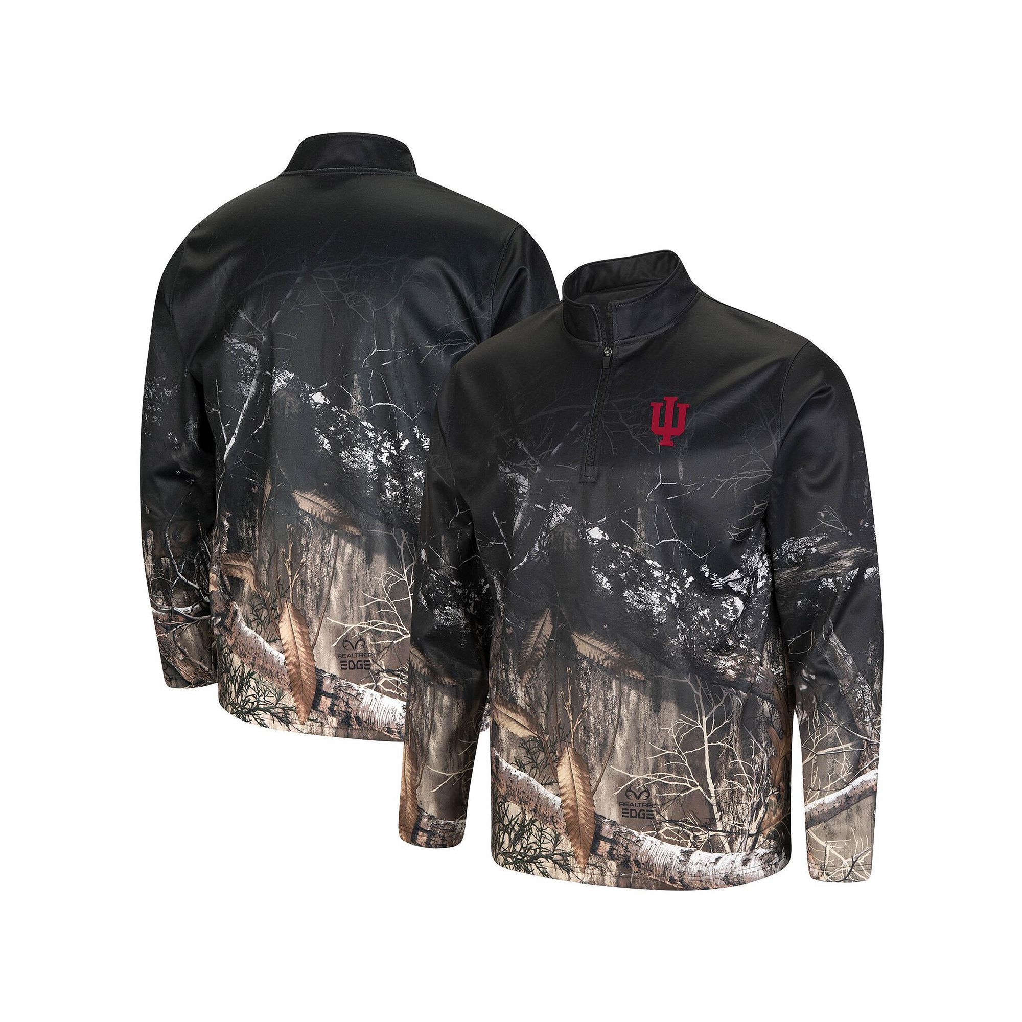 Mens Colosseum Black/Realtree Camo Indiana Hoosiers Creek Quarter-Zip Jack