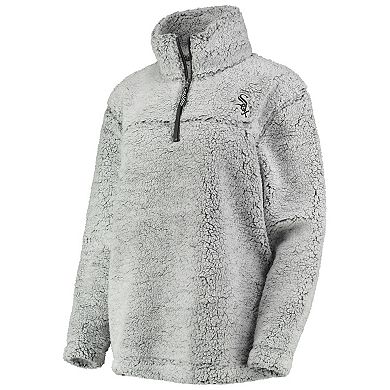 Women's G-III 4Her by Carl Banks Gray Chicago White Sox Sherpa Quarter-Zip Pullover Jacket