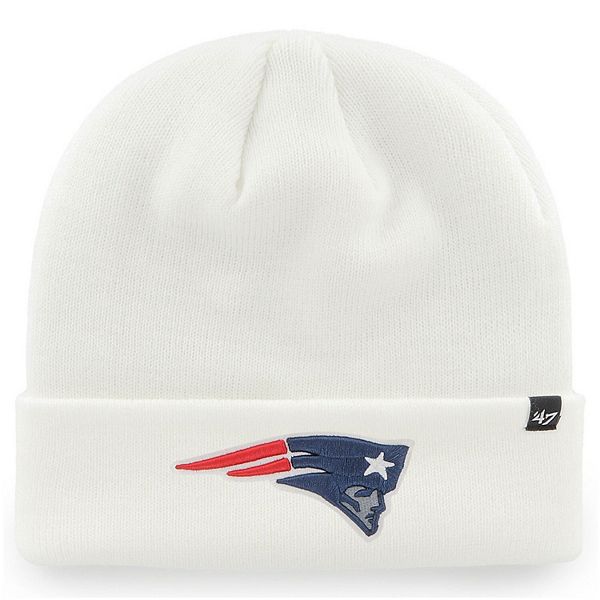 Men's '47 White New England Patriots Secondary Basic Cuffed Knit Hat