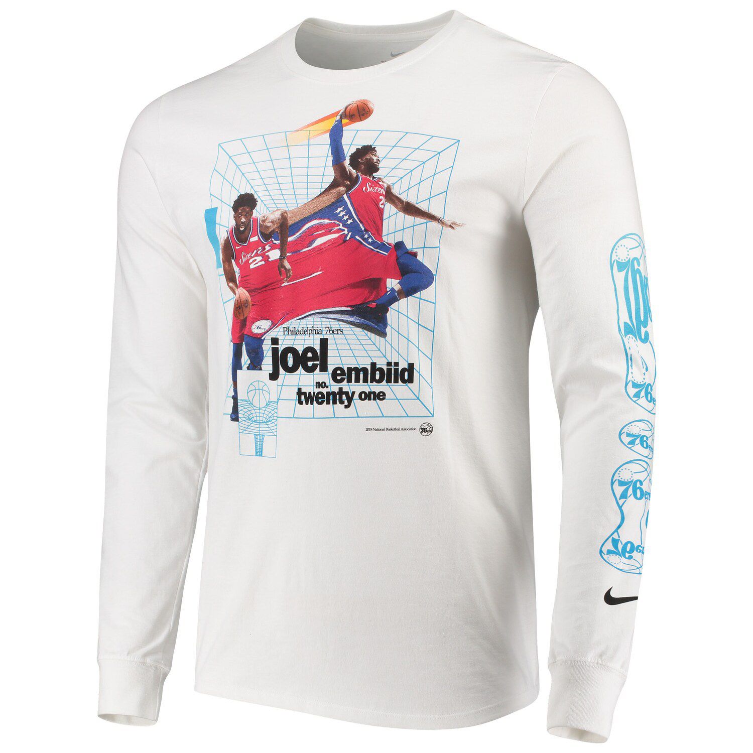 Men's Philadelphia 76ers Nike Cream/Royal City Edition Shooting Performance  T-Shirt