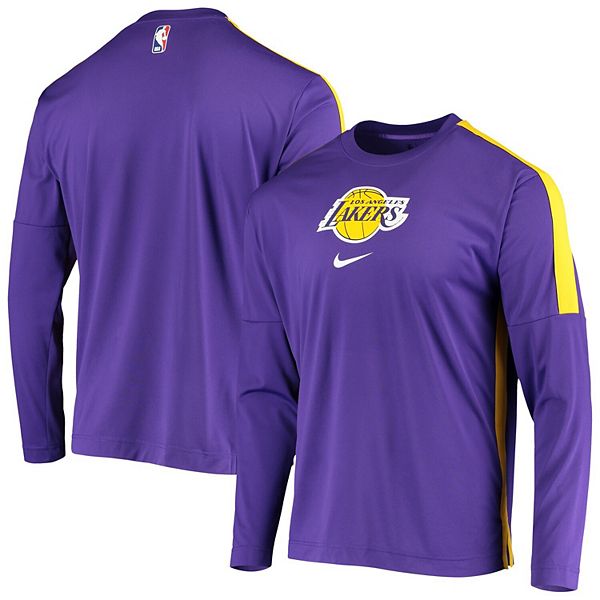 Nike Men's 2022-23 City Edition Los Angeles Lakers Dri-Fit Pregame Long Sleeve Shirt - Purple - XL Each