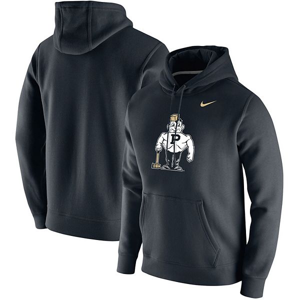 Men's Nike Black Purdue Boilermakers Vintage School Logo Pullover Hoodie