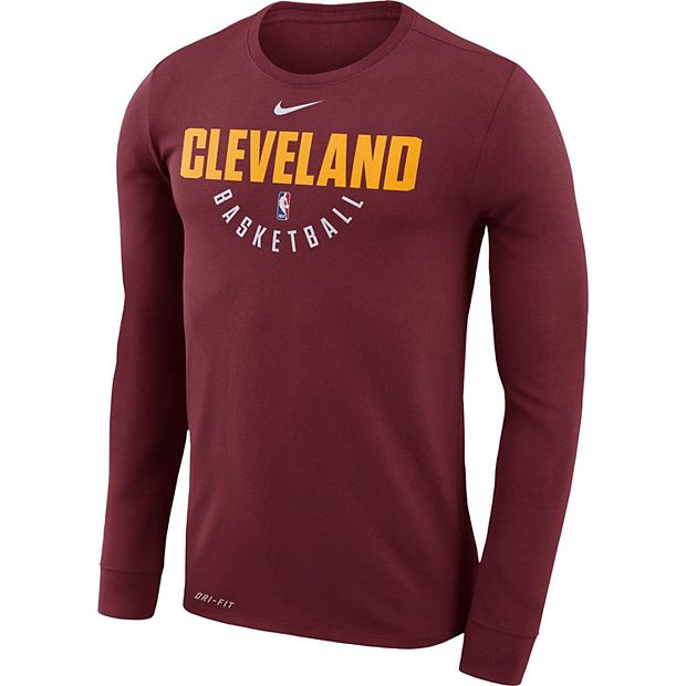 Cleveland Cavaliers Nike Practice Long Sleeve Performance T-Shirt - Wine