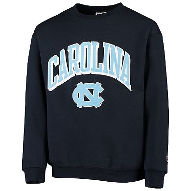 Youth Champion Heathered Navy North Carolina Tar Heels Powerblend Fleece Sweatshirt