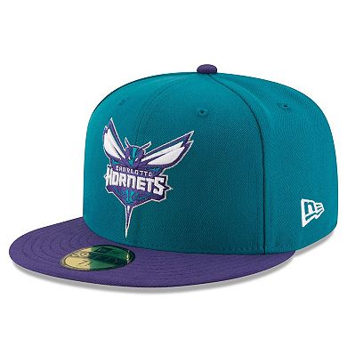 Men's New Era Teal/Purple Charlotte Hornets Official Team Color 2Tone 59FIFTY Fitted Hat