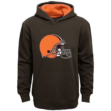 Youth Brown Cleveland Browns Fan Gear Prime Pullover Hoodie