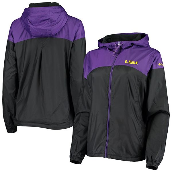 Women\'s Columbia Purple LSU Tigers Forward Full-Zip Flash Jacket Lined Windbreaker