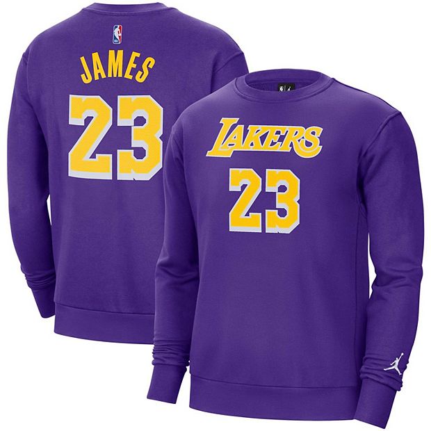 LOS ANGELES LAKERS LEBRON JAMES CREW LONG SLEEVE TEE 'PURPLE