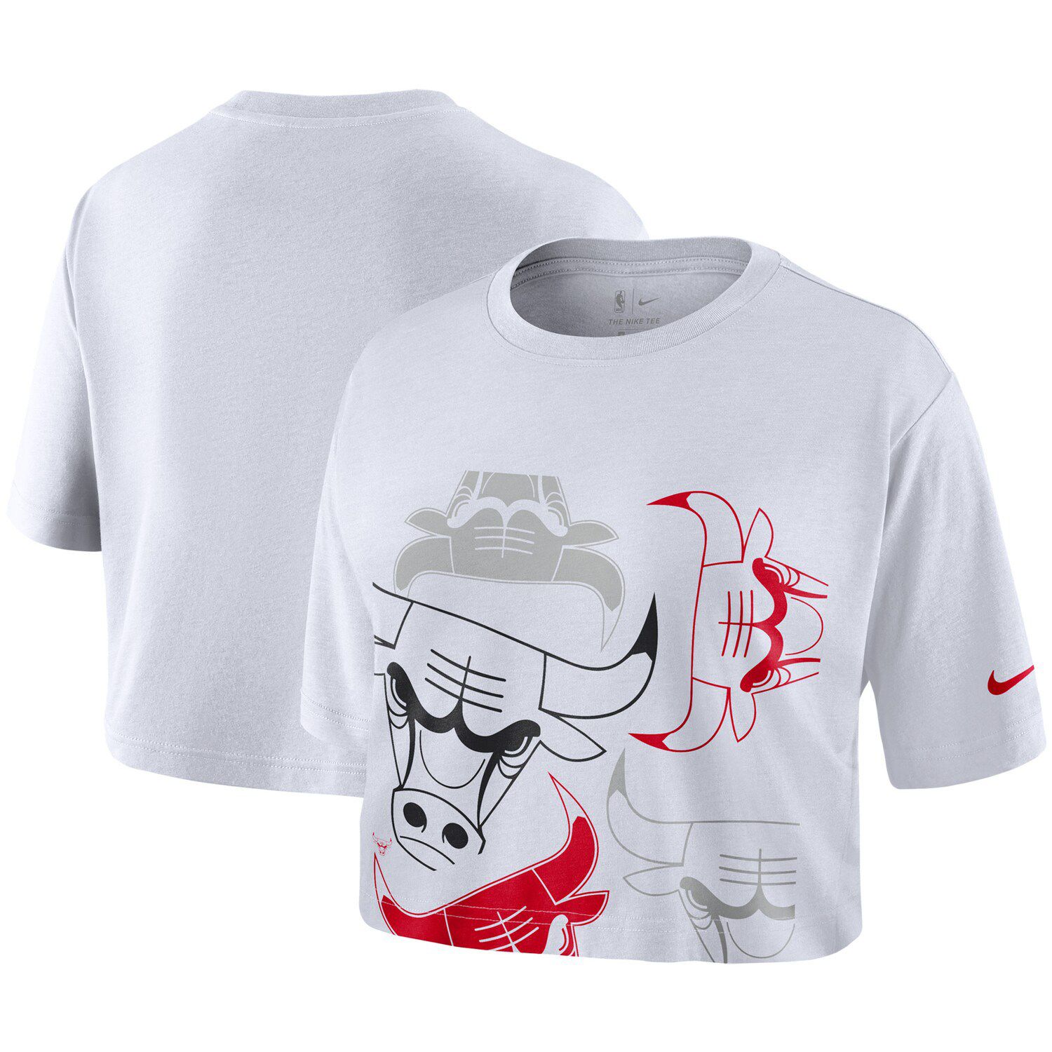 Nike White Chicago Bulls Cropped T-Shirt
