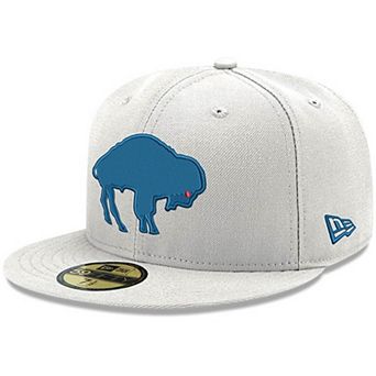 Men's New Era White Buffalo Bills Omaha Historic Logo 59FIFTY Fitted Hat