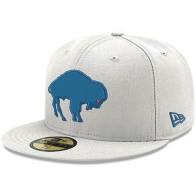 Men's New Era White Buffalo Bills Omaha Historic Logo 59FIFTY Fitted Hat