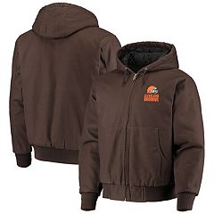 Cleveland Browns Dunbrooke Big & Tall Dakota Canvas Hoodie Full-Zip Jacket  - Brown