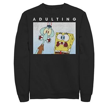 Men's SpongeBob SquarePants & Squidward Scared Of Adulting Sweatshirt