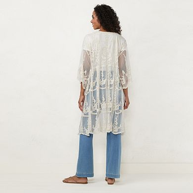 Women's LC Lauren Conrad Sheer Lace Duster