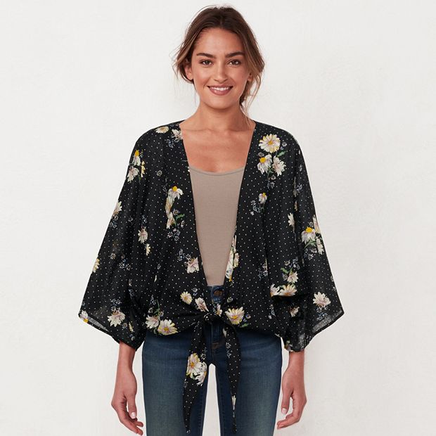 Tie front kimono on sale cardigan