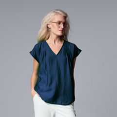 Womens Blue Simply Vera Vera Wang Tops, Clothing | Kohl's