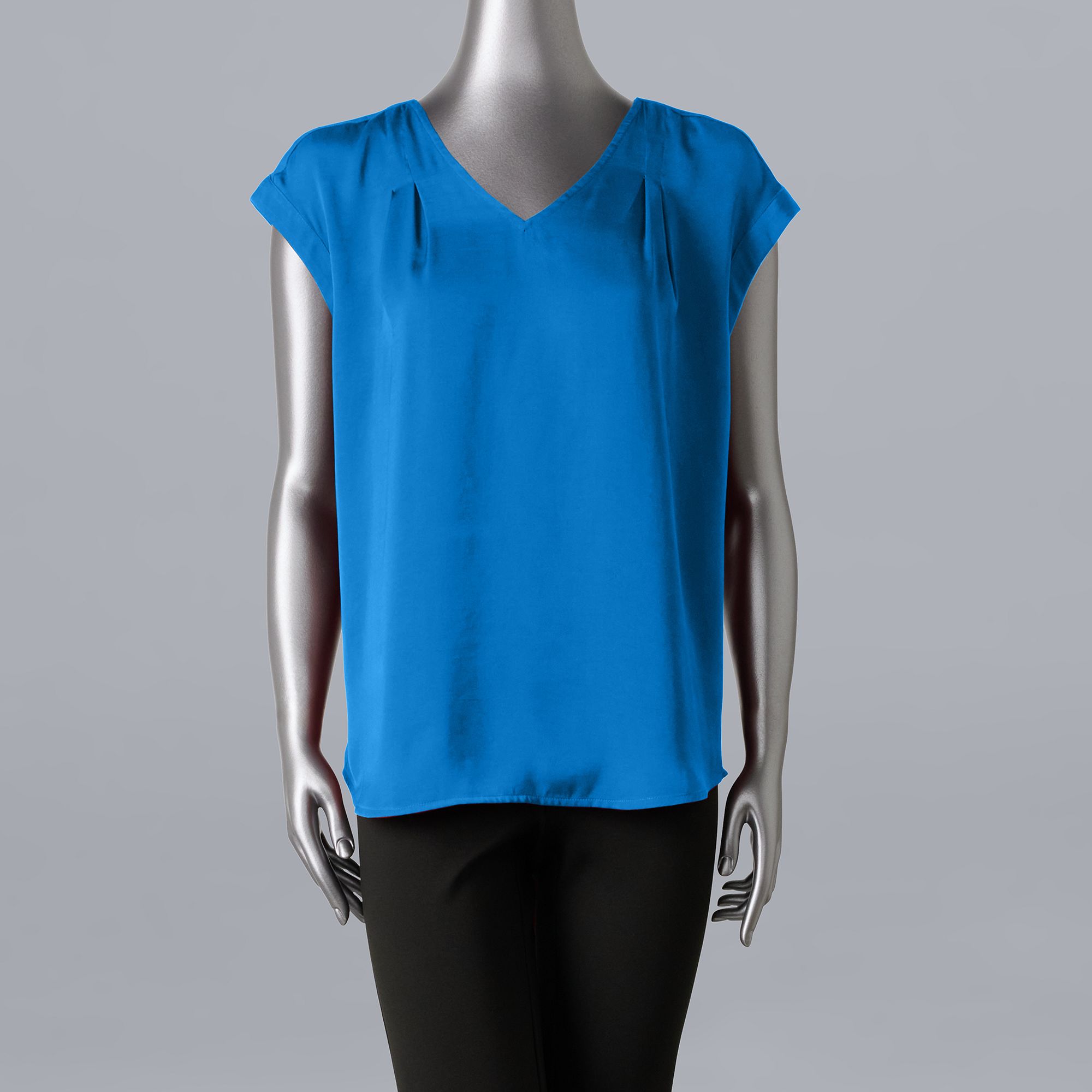 Petite Simply Vera Vera Wang V-Neck Popover Top, Womens, Size: XS Petite, 