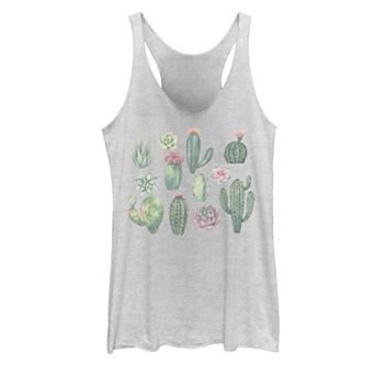Juniors' Fifth Sun Watercolor Succulents Cactus Tank Top