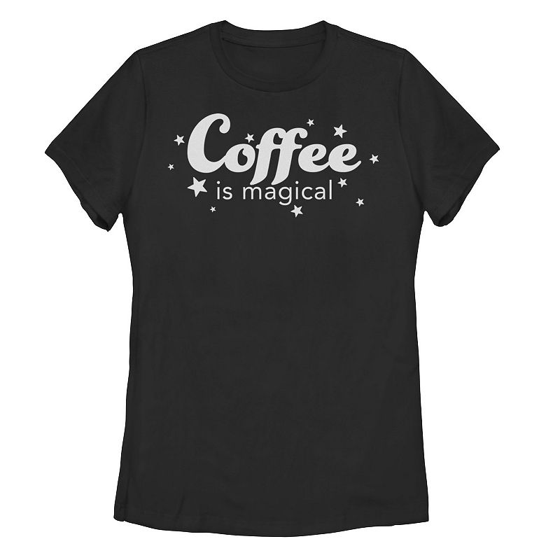 Juniors Fifth Sun Coffee Is Magical Text Tee, Girls, Size: Small, Black
