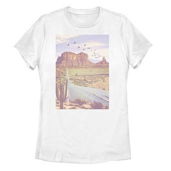 Juniors' Fifth Sun Photoreal Desert Road Cactus Tee