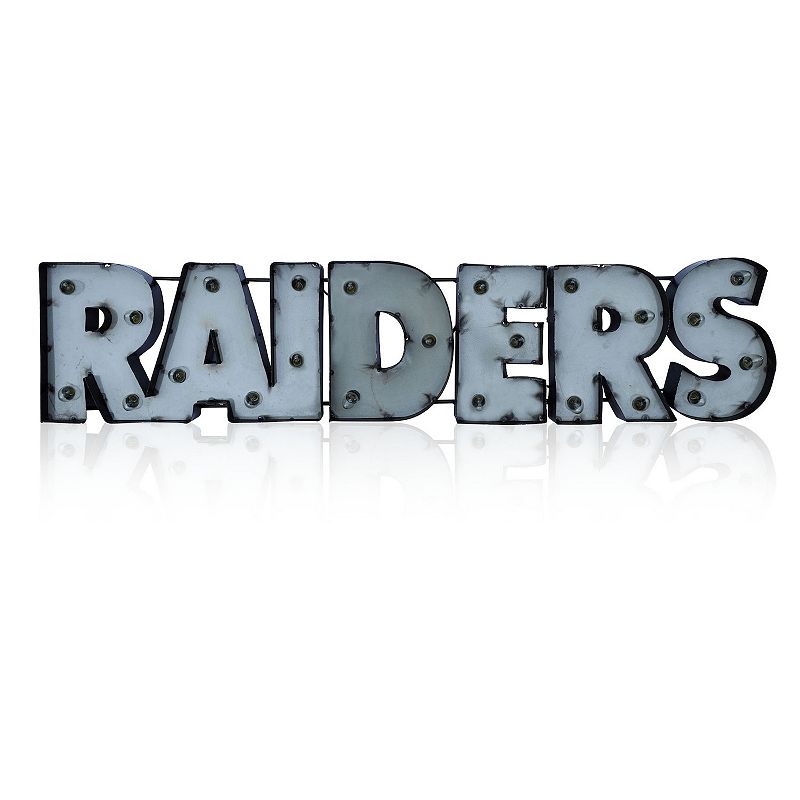 Las Vegas Raiders Light-Up Recycled Metal Sign, Multicolor